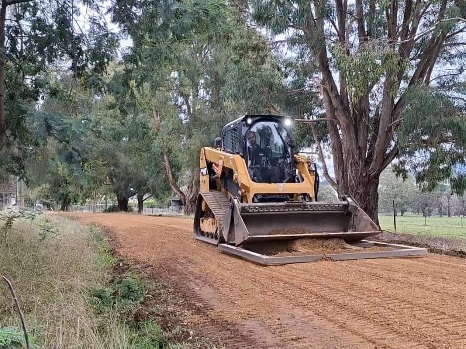 finished crushed rock driveway on a 600 metre rural access road near mansfield
